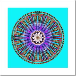 Trippy Colorful Floral Mandala Design Posters and Art